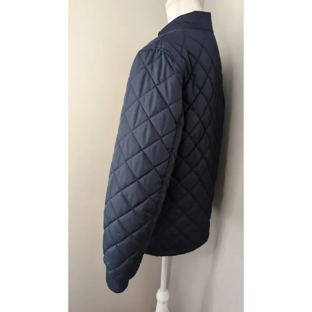 Banana Republic Mens Medium Quilted Jacket Navy Preppy Lightweight - Picture 3 of 9